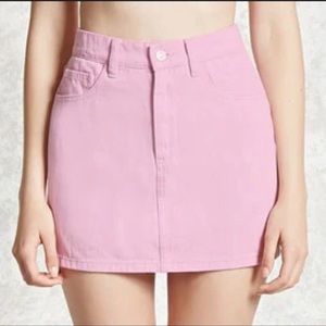 Forever 21 Pink Lilac Pastel mini denim skirt. Size 28 US / Medium 8-10